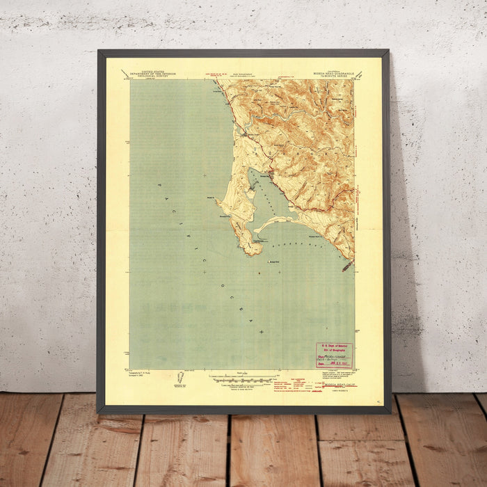 Old Map of Bodega Bay, California by USGS, 1944 – Bodega Head & Sonoma Coast