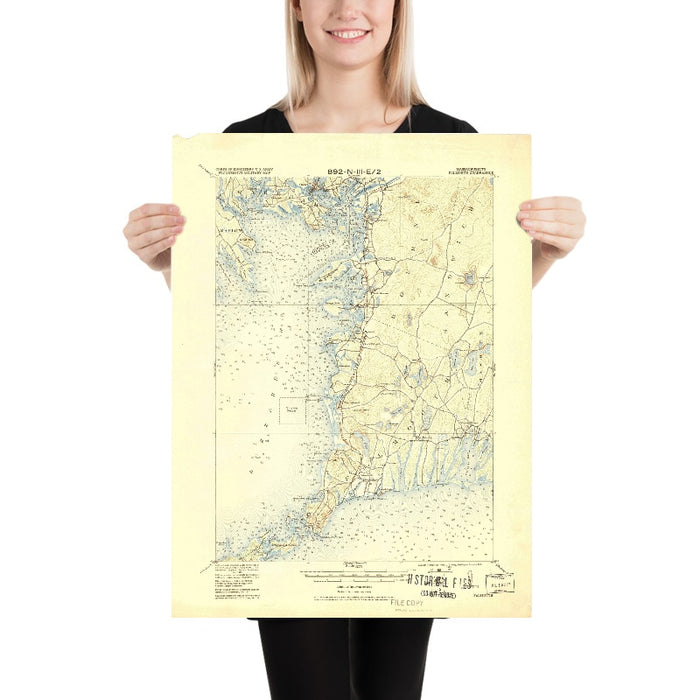 Old Map of Bourne, Massachusetts by USGS, 1920 – Falmouth, Sandwich & Cape Cod Canal