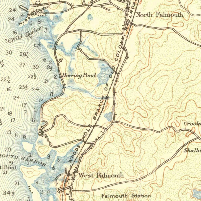 Old Map of Bourne, Massachusetts by USGS, 1920 – Falmouth, Sandwich & Cape Cod Canal