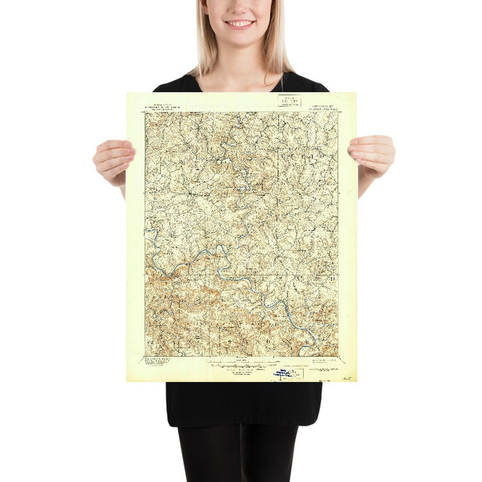 Old Map of Calico Rock, Arkansas by USGS, 1894 – White River & Ozark Mountains