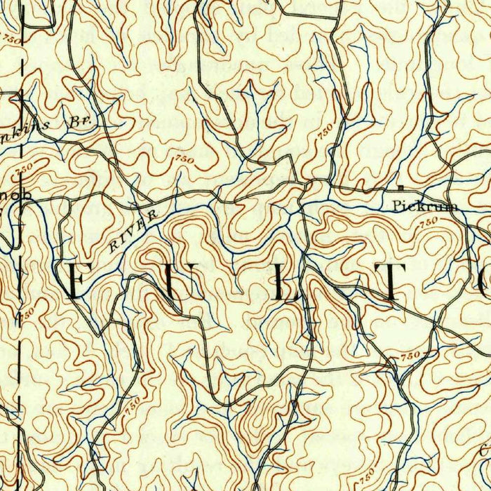 Old Map of Calico Rock, Arkansas by USGS, 1894 – White River & Ozark Mountains