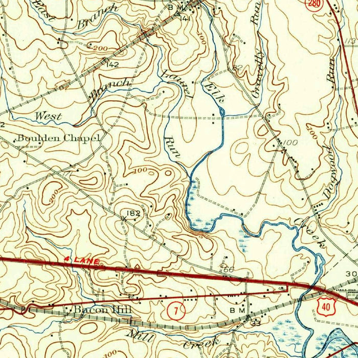 Old Map of Chesapeake City, Maryland by USGS, 1942 – North East, Elkton & Bohemia River