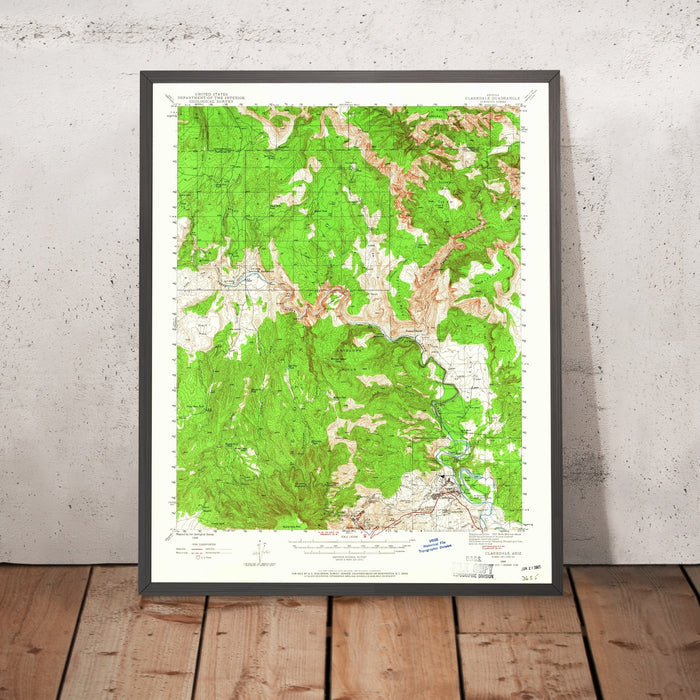 Old Map of Clarkdale, Arizona by USGS, 1944 – Verde River & Cottonwood