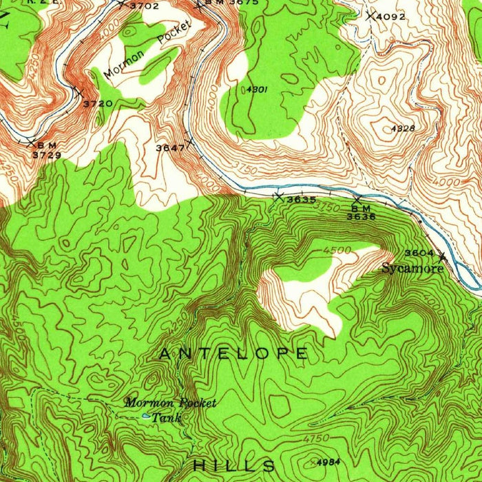 Old Map of Clarkdale, Arizona by USGS, 1944 – Verde River & Cottonwood