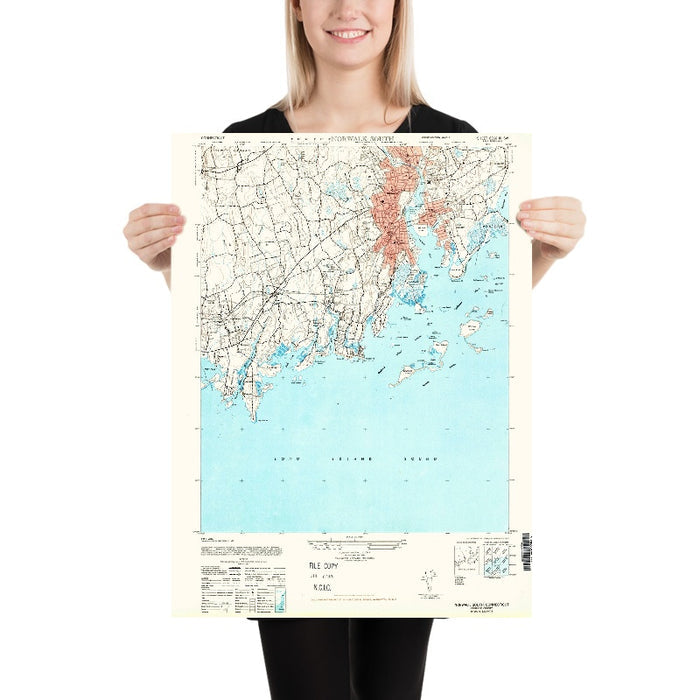 Old Map of Darien, Connecticut by USGS, 1947 – Norwalk, New Canaan & Long Island Sound