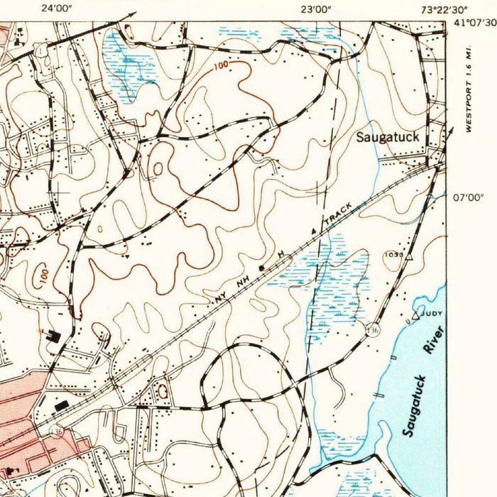 Old Map of Darien, Connecticut by USGS, 1947 – Norwalk, New Canaan & Long Island Sound