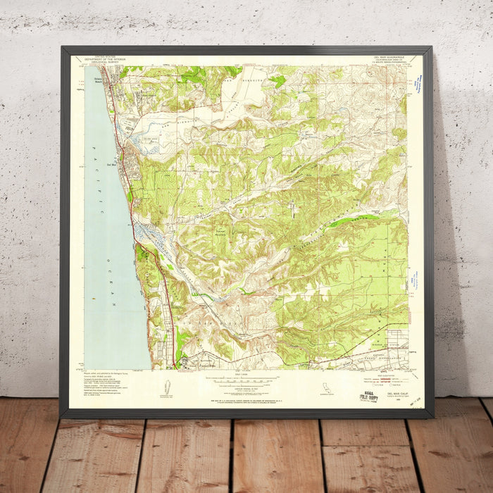 Old Map of Del Mar, California by USGS, 1953 – San Diego, Solana Beach & Pacific Ocean