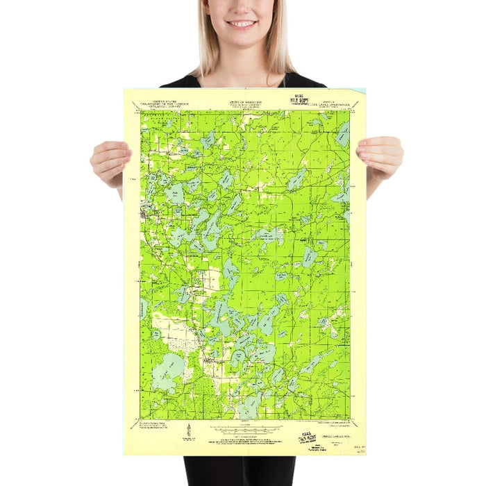 Old Map of Eagle River, Wisconsin by USGS, 1938 – Three Lakes, Otter Lake & Vilas County