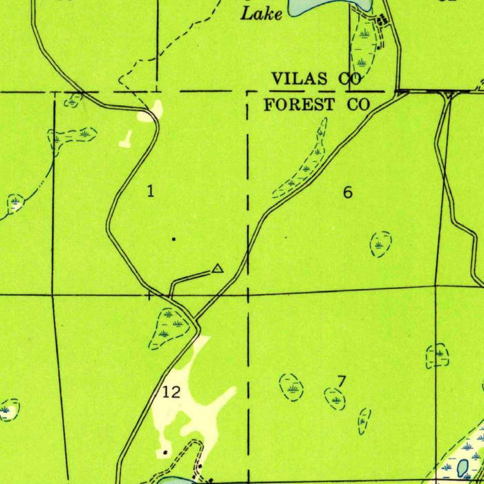 Old Map of Eagle River, Wisconsin by USGS, 1938 – Three Lakes, Otter Lake & Vilas County