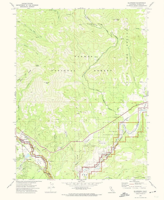 Old Map of Graeagle, California by USGS, 1972 – Blairsden & Plumas National Forest