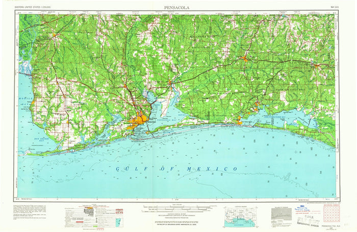 Old Map of Gulf Shores, Alabama by USGS, 1957 – Orange Beach, Pensacola & Perdido Key