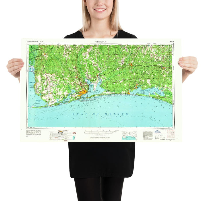 Old Map of Gulf Shores, Alabama by USGS, 1957 – Orange Beach, Pensacola & Perdido Key