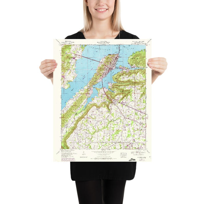 Old Map of Guntersville, Alabama by USGS, 1948 – Guntersville Lake & Tennessee River