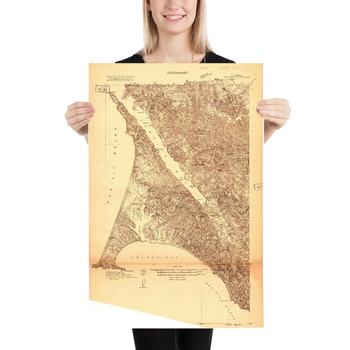 Old Map of Inverness, California by USGS, 1916 – Point Reyes National Seashore, Point Reyes Station & Tomales Bay