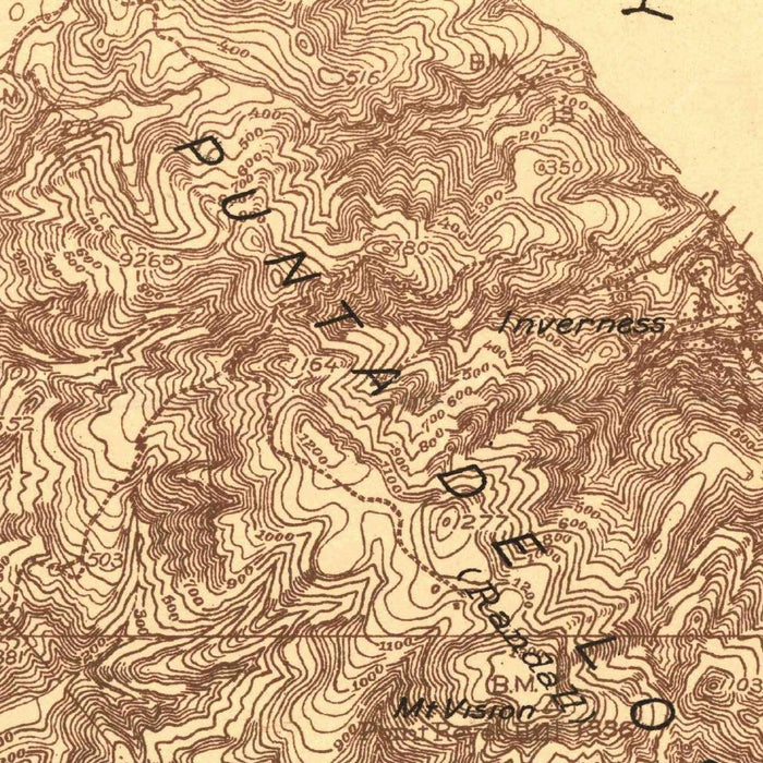 Old Map of Inverness, California by USGS, 1916 – Point Reyes National Seashore, Point Reyes Station & Tomales Bay