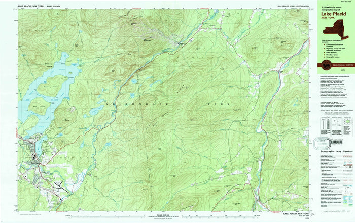Old Map of Lake Placid, New York by USGS, 1979 – Adirondack Park, Mirror Lake & Whiteface Mountain