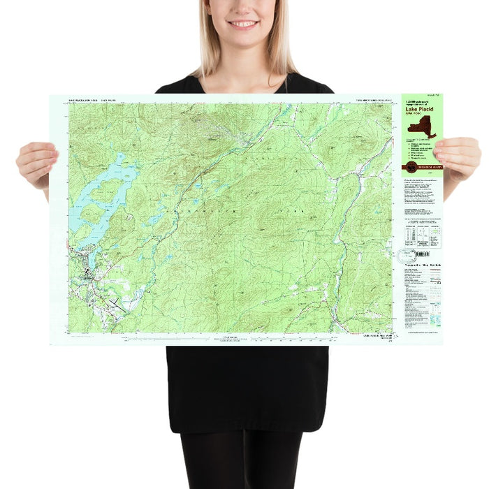 Old Map of Lake Placid, New York by USGS, 1979 – Adirondack Park, Mirror Lake & Whiteface Mountain