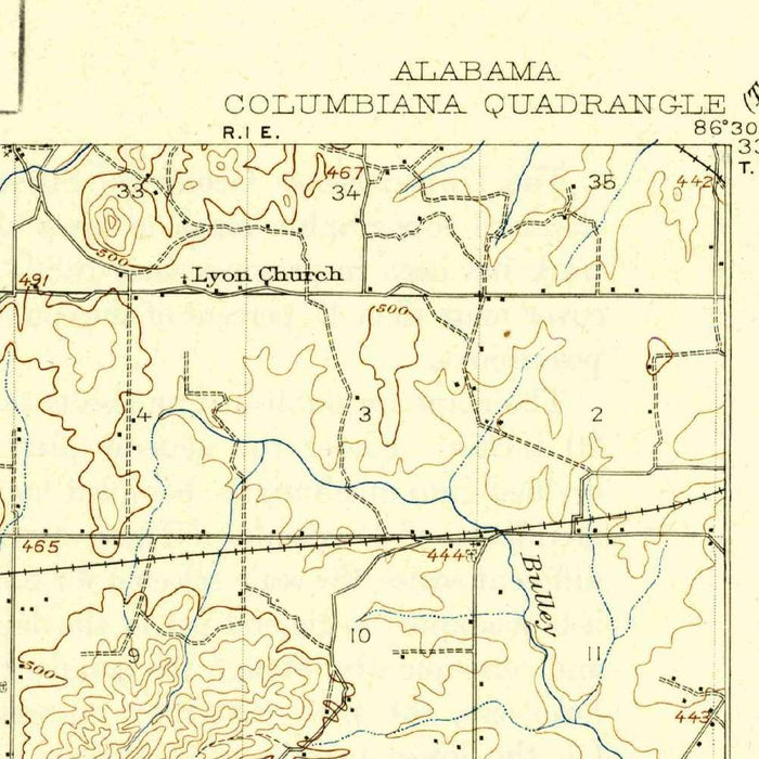 Old Map of Lay Lake, Alabama by USGS, 1911 – Columbiana & Shelby County