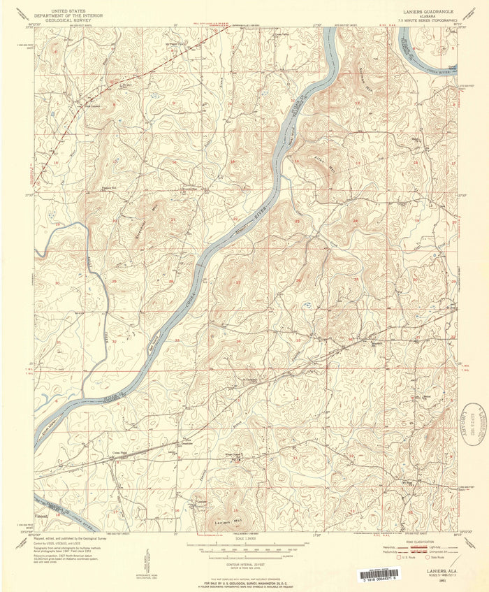 Old Map of Logan Martin Lake, Alabama by USGS, 1951 – Coosa River & Laniers