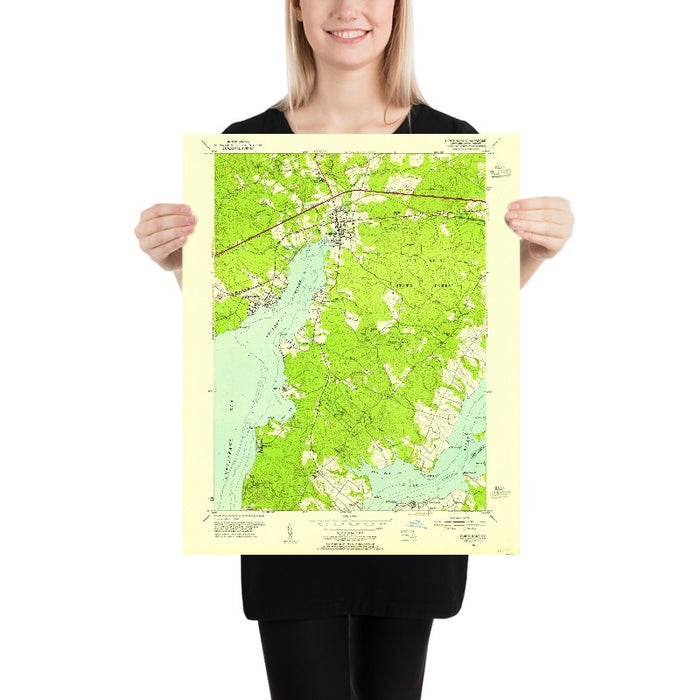 Old Map of North East, Maryland by USGS, 1953 – Elk River & Chesapeake Bay