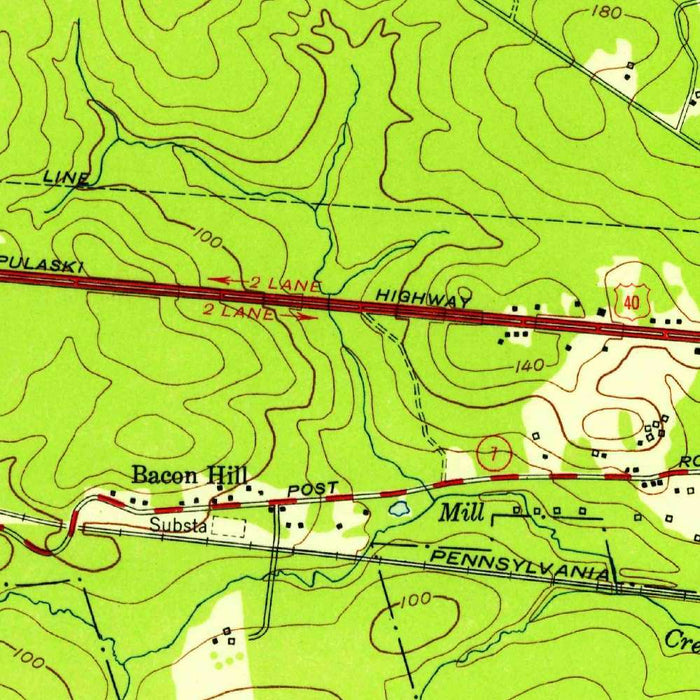 Old Map of North East, Maryland by USGS, 1953 – Elk River & Chesapeake Bay