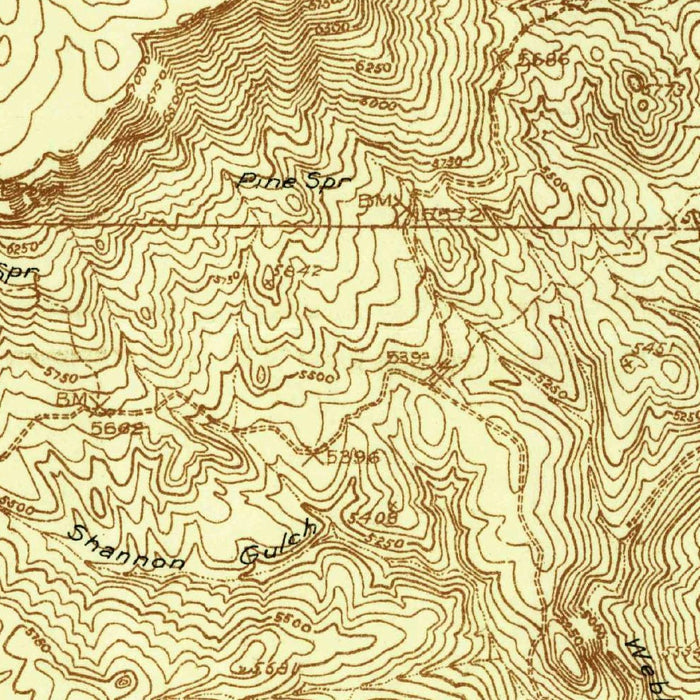Old Map of Pine, Arizona by USGS, 1934 – Strawberry, Mogollon Rim & Summit Lake