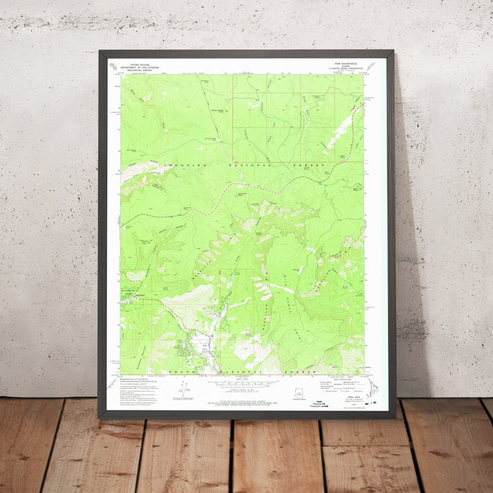 Old Map of Pine, Arizona by USGS, 1973 – Strawberry & Tonto National Forest