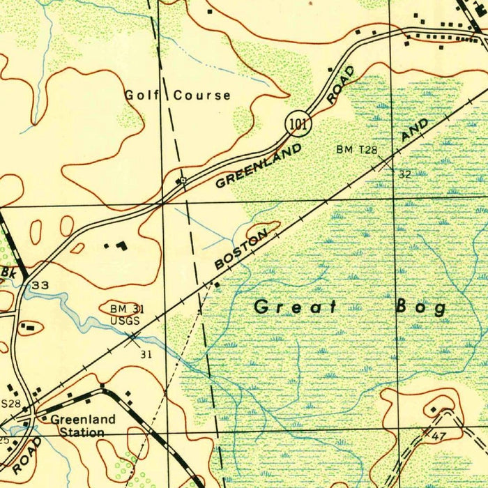 Old Map of Portsmouth, New Hampshire by USGS, 1952 – Kittery, Piscataqua River & Great Bay