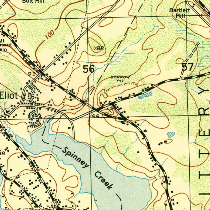 Old Map of Portsmouth, New Hampshire by USGS, 1952 – Kittery, Piscataqua River & Great Bay
