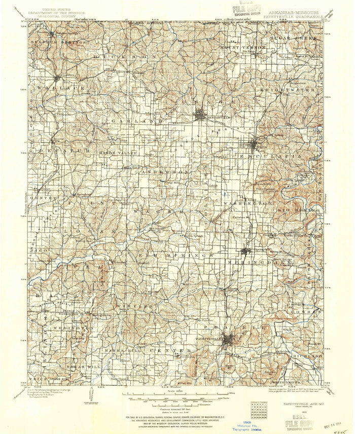 Old Map of Rogers, Arkansas by USGS, 1899 – Fayetteville, Springdale & Bentonville