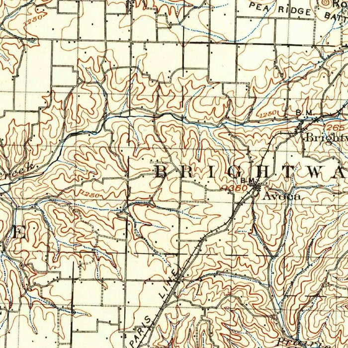 Old Map of Rogers, Arkansas by USGS, 1899 – Fayetteville, Springdale & Bentonville