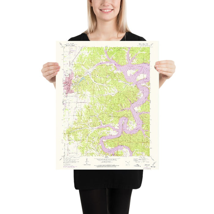 Old Map of Rogers, Arkansas by USGS, 1958 – Springdale, Beaver Lake & White River
