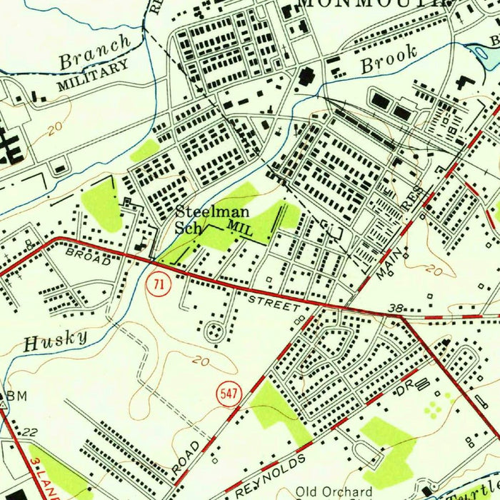 Old Map of Rumson, New Jersey by USGS, 1954 – Red Bank, Long Branch & Sandy Hook