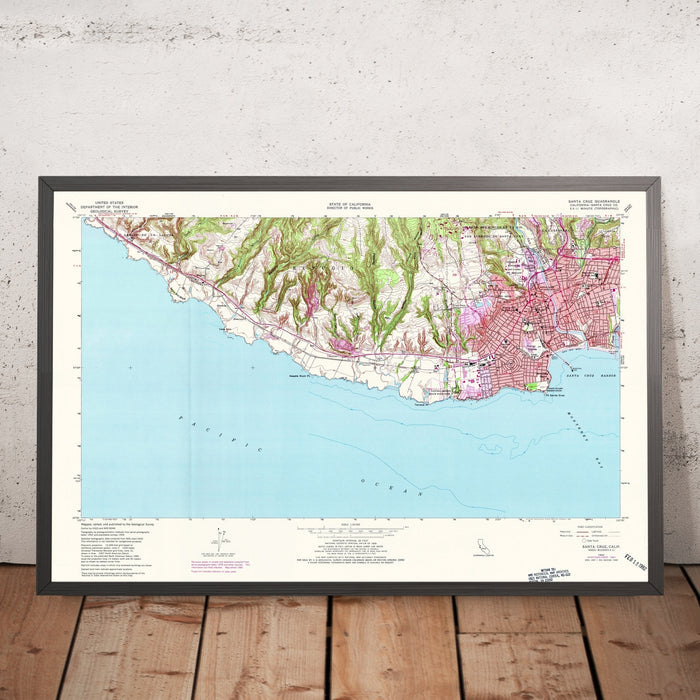 Old Map of Santa Cruz, California by USGS, 1954 – Monterey Bay & Pacific Coast Highway