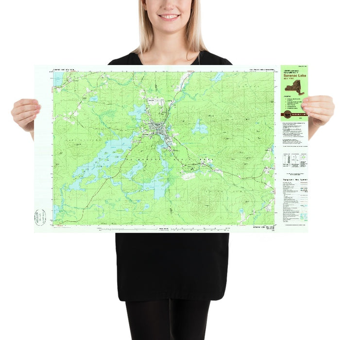 Old Map of Saranac Lake, New York by USGS, 1978 – Adirondack State Park & Lake Flower