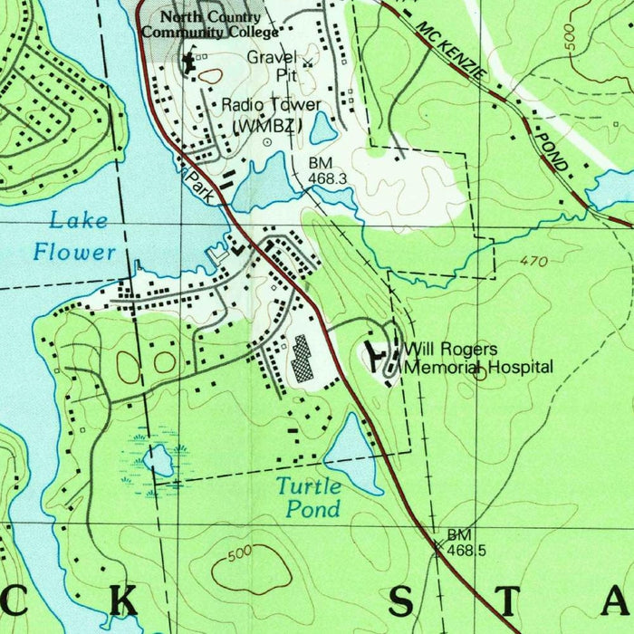 Old Map of Saranac Lake, New York by USGS, 1978 – Adirondack State Park & Lake Flower