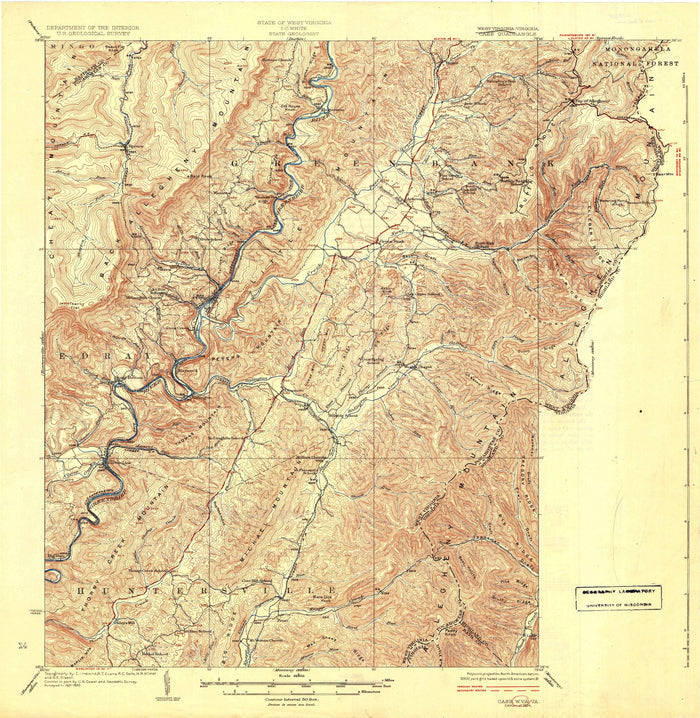 Old Map of Snowshoe, West Virginia by USGS, 1924 – Cass, Marlinton & Greenbrier River