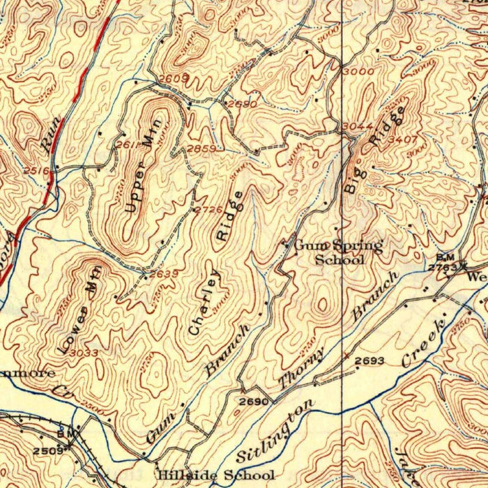 Old Map of Snowshoe, West Virginia by USGS, 1924 – Cass, Marlinton & Greenbrier River