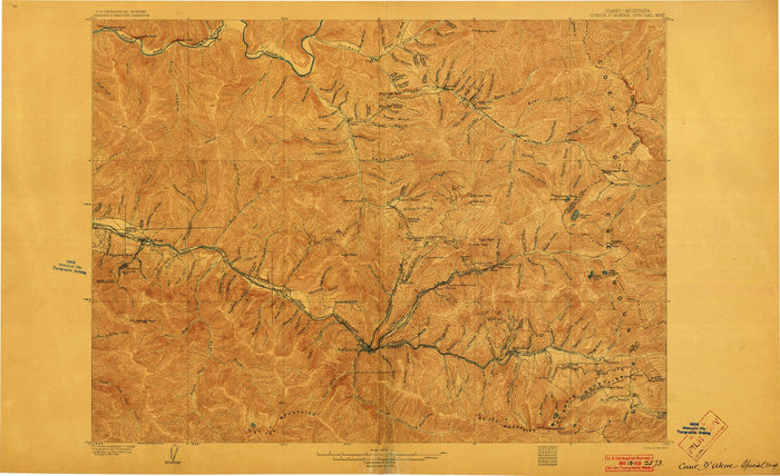 Old Map of Wallace, Idaho by USGS, 1903 – Coeur d’Alene River, Burke & Murray