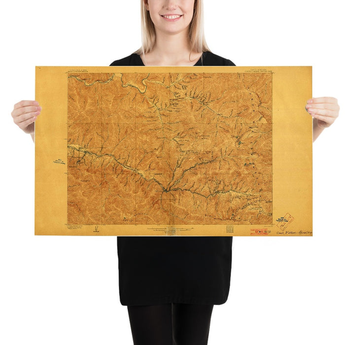 Old Map of Wallace, Idaho by USGS, 1903 – Coeur d’Alene River, Burke & Murray