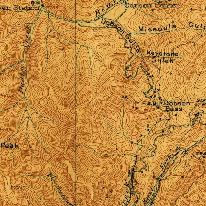 Old Map of Wallace, Idaho by USGS, 1903 – Coeur d’Alene River, Burke & Murray