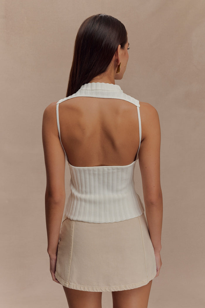 Oona Turtle Neck Knit Top - Ivory