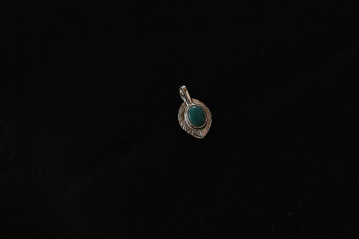 P-524L First Arrow's Heartfeather Pendant with Turquoise-M