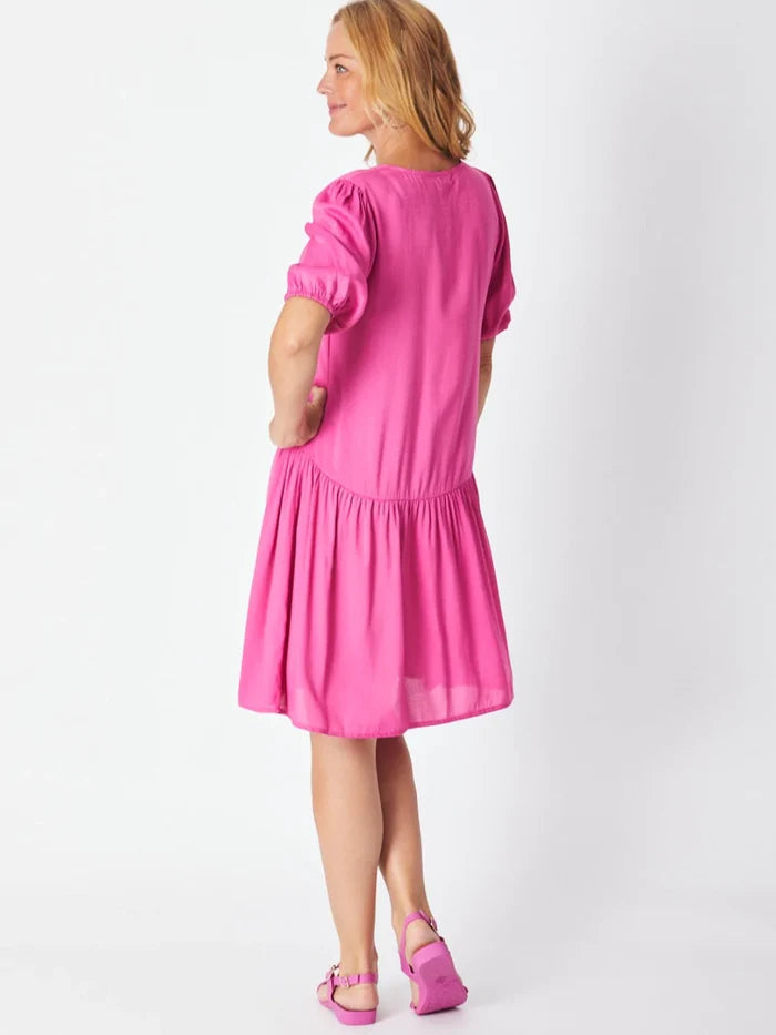 Paradise Tunic Midi Dress (Magenta)