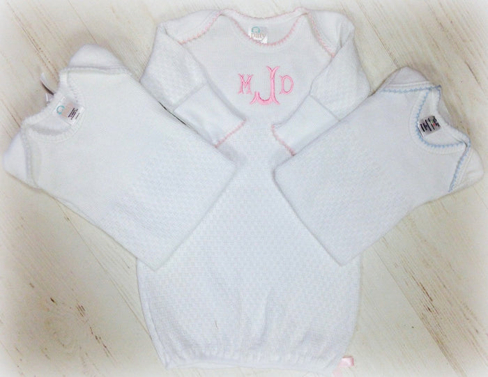 Paty Gown - White with trim - Premium Infant Wear from Paty INC. - Just $49.95! Shop now at Pat's Monograms