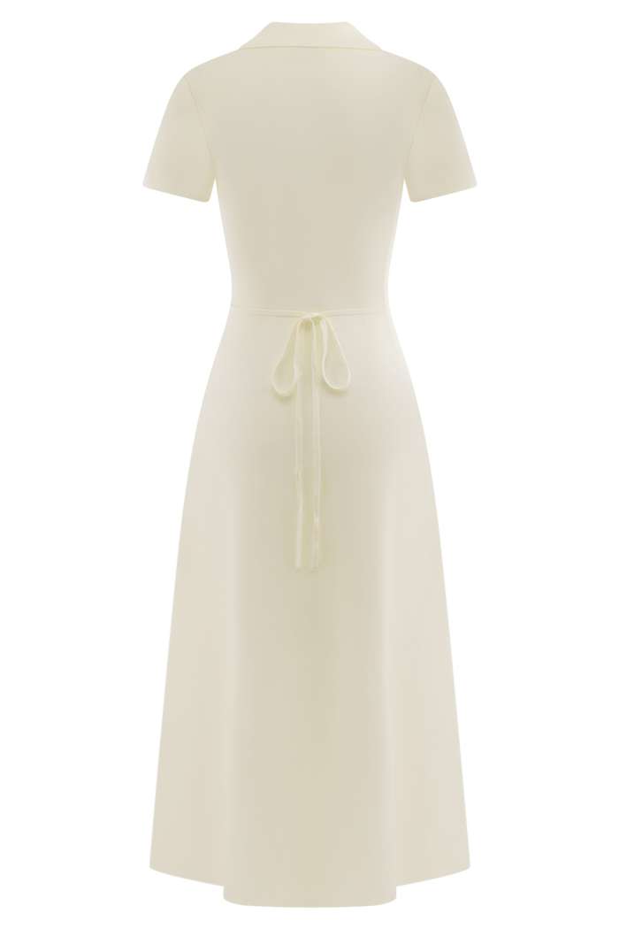 Pearson Short Sleeve Knit Midi Dress - Ivory