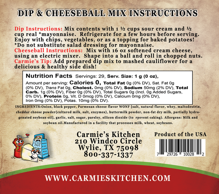 Peppercorn Parmesan Dip - Premium Dips & Spreads from Carmie's Kitchen - Just $5! Shop now at Pat's Monograms