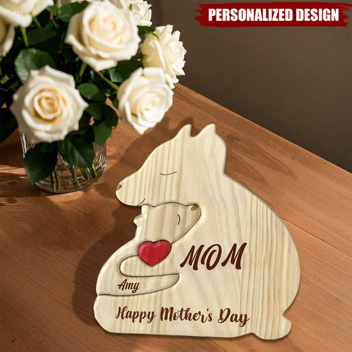 Personalized Bear Mom & Kid Puzzle, Mother's Day Gift