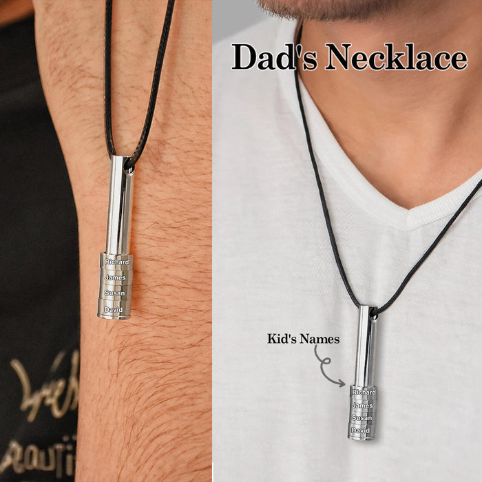 Personalized Family Name Beads Necklace For Men, Gift for Father's Day