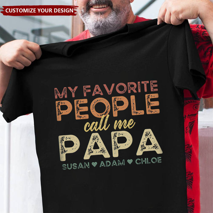 Personalized Grandpa Shirt With Grandkids Names, Custom Grandpa Dad Gift